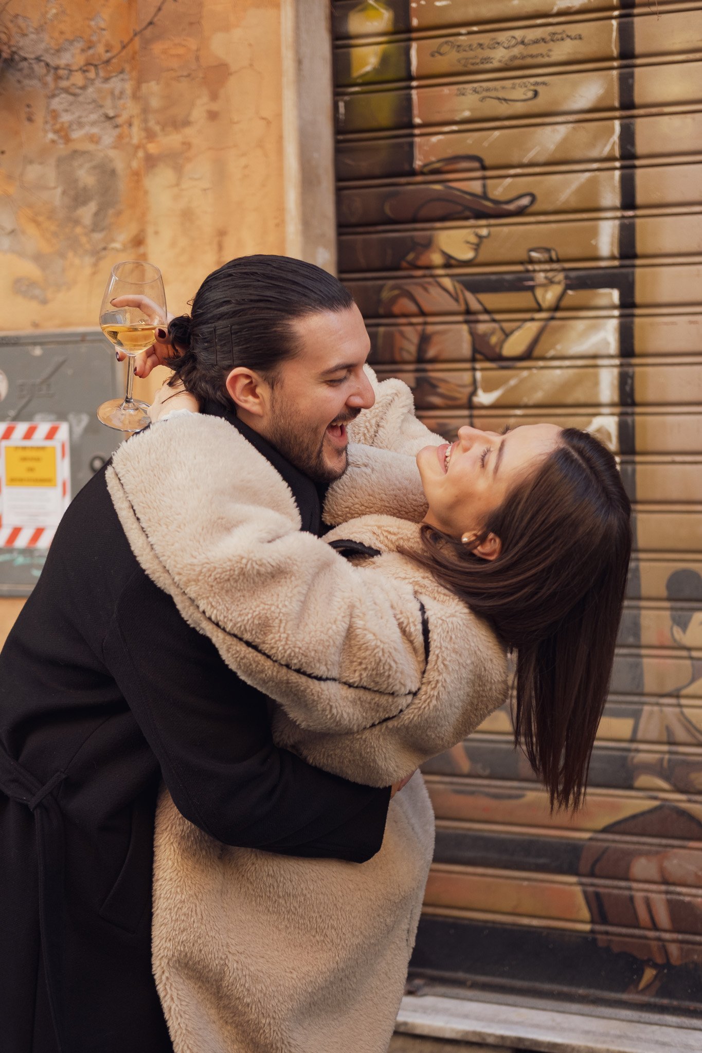 A couple dancing in Monti, Rome.
