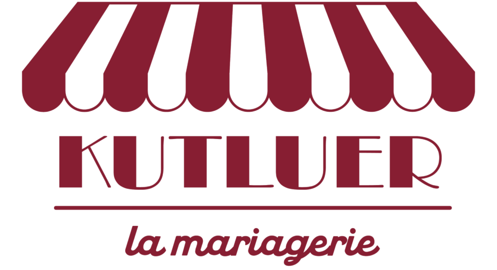 Burgundy Kutluer La Mariagerie logo for a wedding photographer in Paris and across France